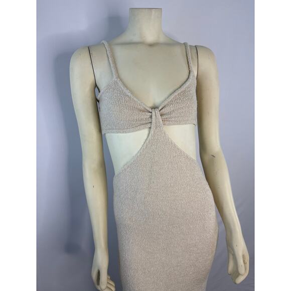 Pink Lily Cutout Bodycon midi crem dress size small - Picture 4 of 13